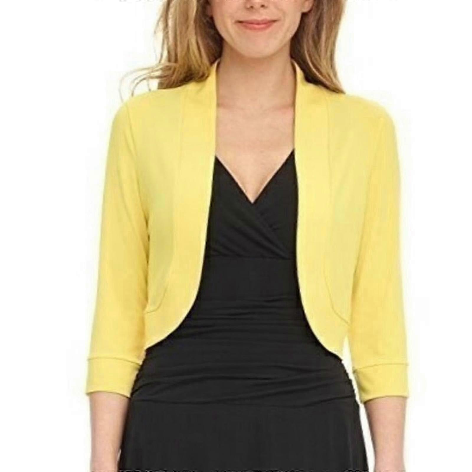 Women's 3/4 Sleeve Cardigan Classic Open Front Short Shrug Bolero Cropped Jackets Summer Clothes