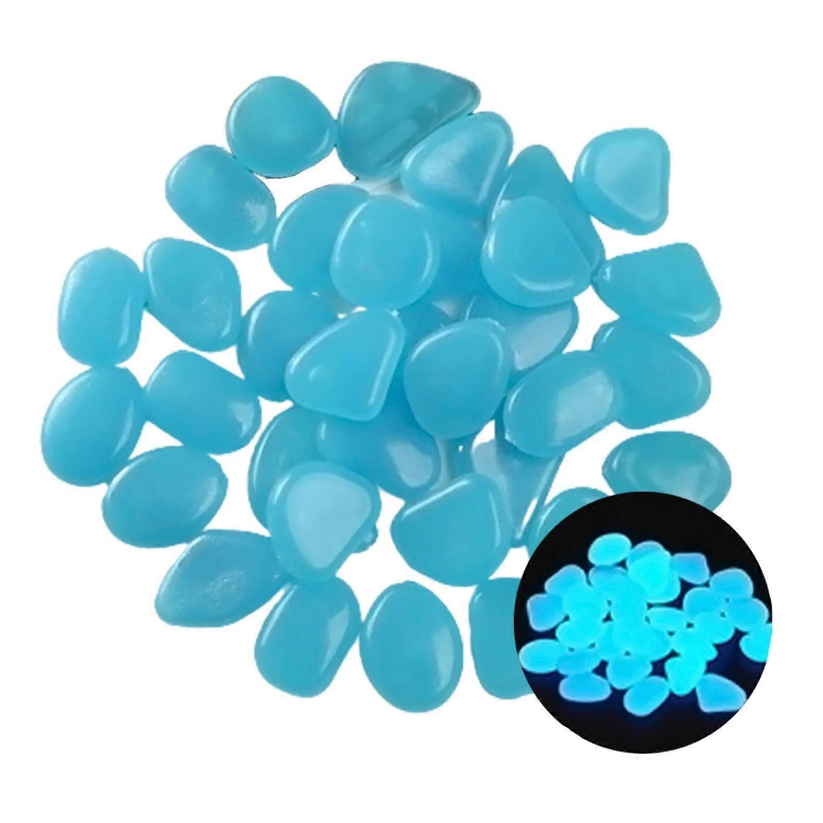Glowing Stone Blue Glowing Stones, Pebbles Glowing in The Dark, Indoor and Outdoor Park Garden Sidewalk Aquarium Decoration (Size : 300PCS)