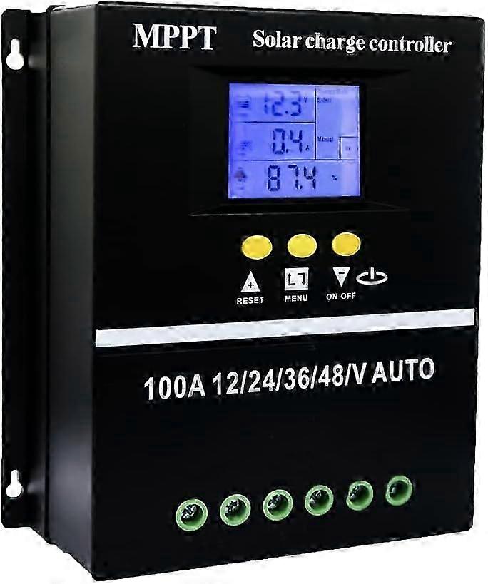 MPPT Solar Charge Controller 100A 12V 24V 36V 48V LCD Display Battery Smart Regulator Max 100V Dual USB Input for Lead Acid Lithium