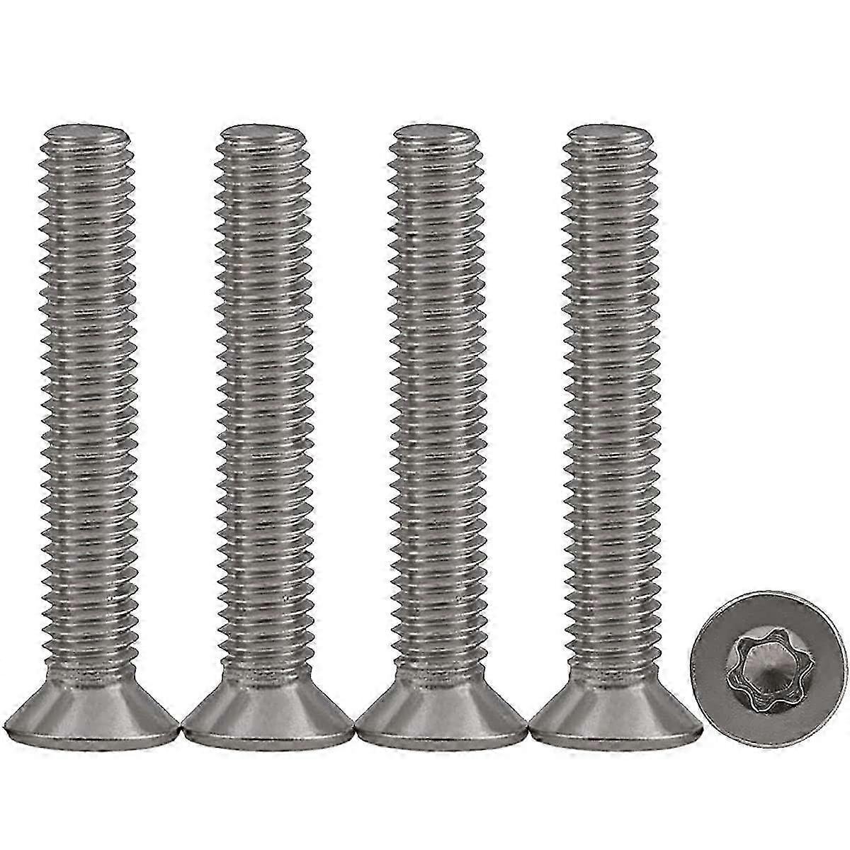 25pcs M4 x 45 Vis à tête fraisée 304 Vis Torx en acier inoxydable Vis à métaux Entraînement standard Vis entièrement filetées