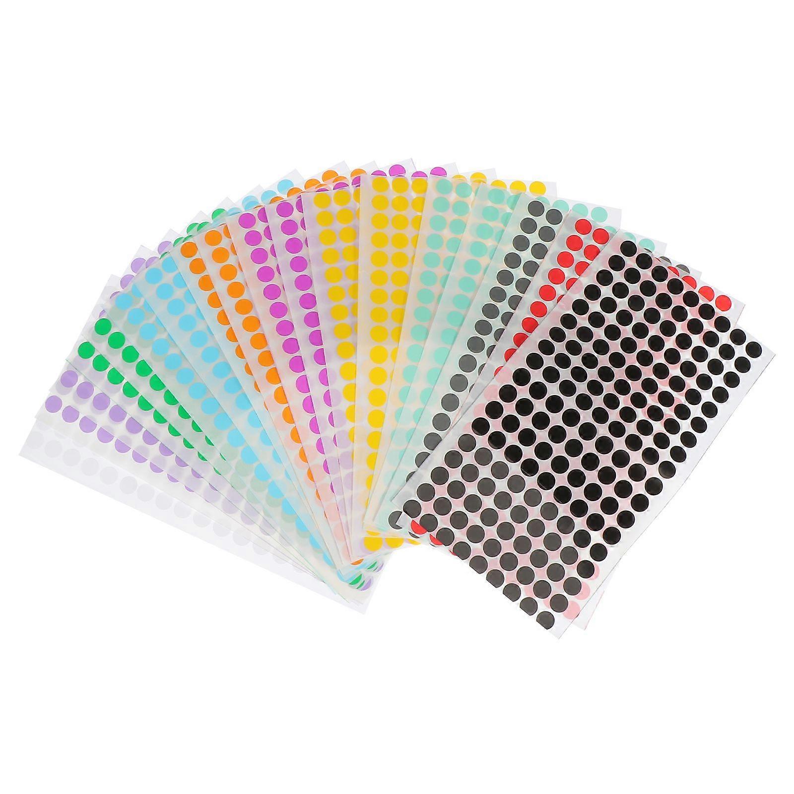 18 Sheets of Small Dot Shape Stickers Self-adhesive Stickers (Random Color)