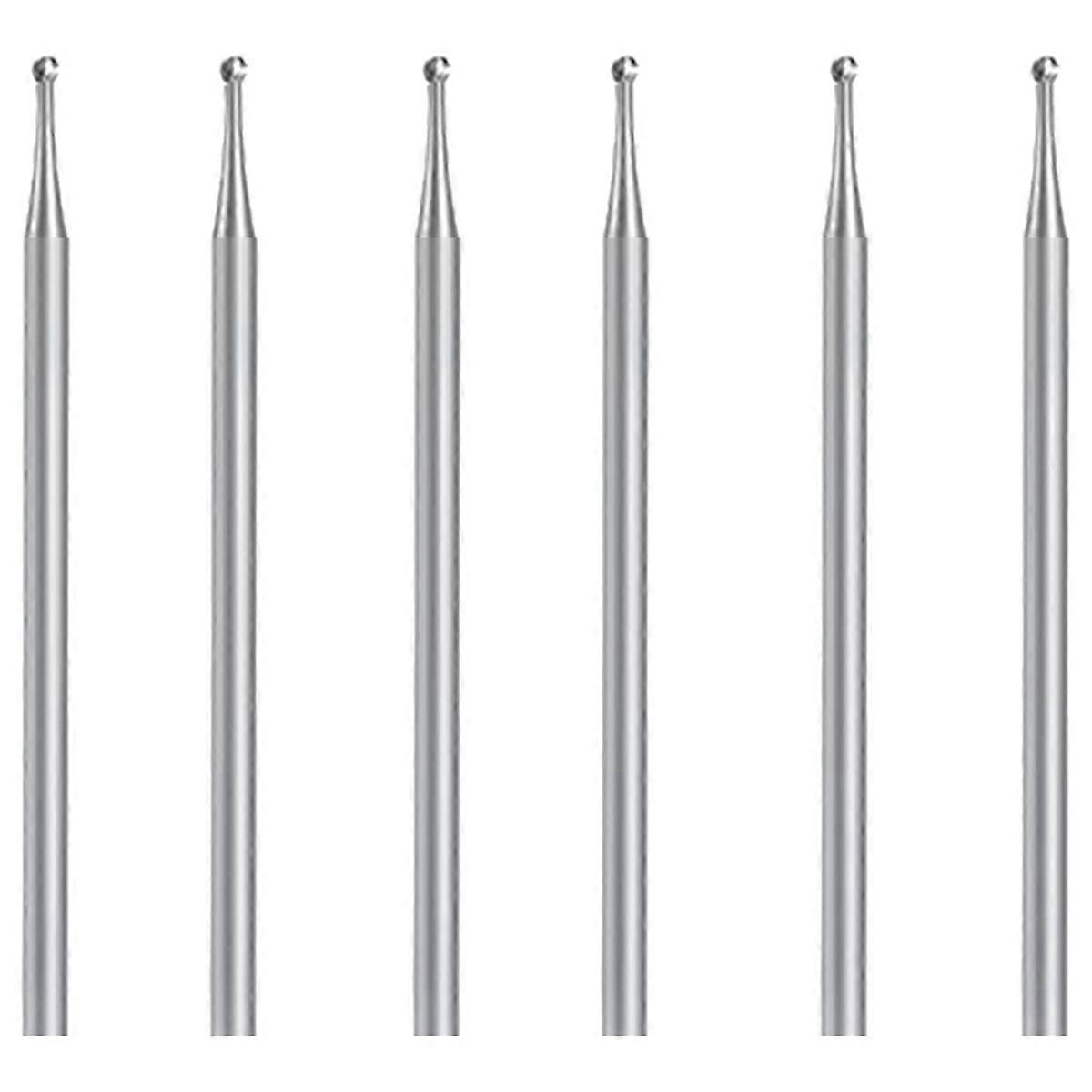 6 Pcs Ball Burr Set, 3/32 Inch Shank Sphere Burs Carving Bits(1.8mm)