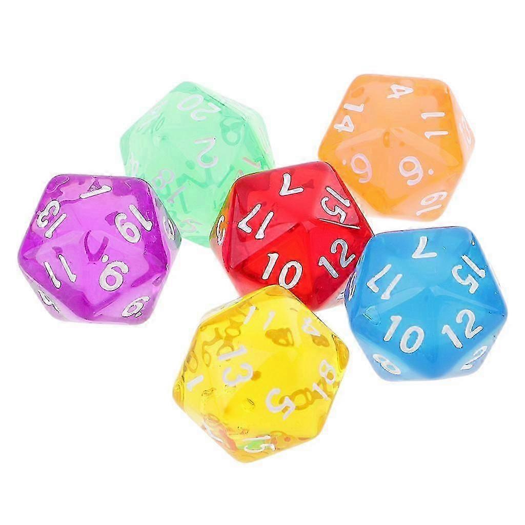 6pcs 20 Sided Dice D20 Polyhedral Dice for Dice Gift