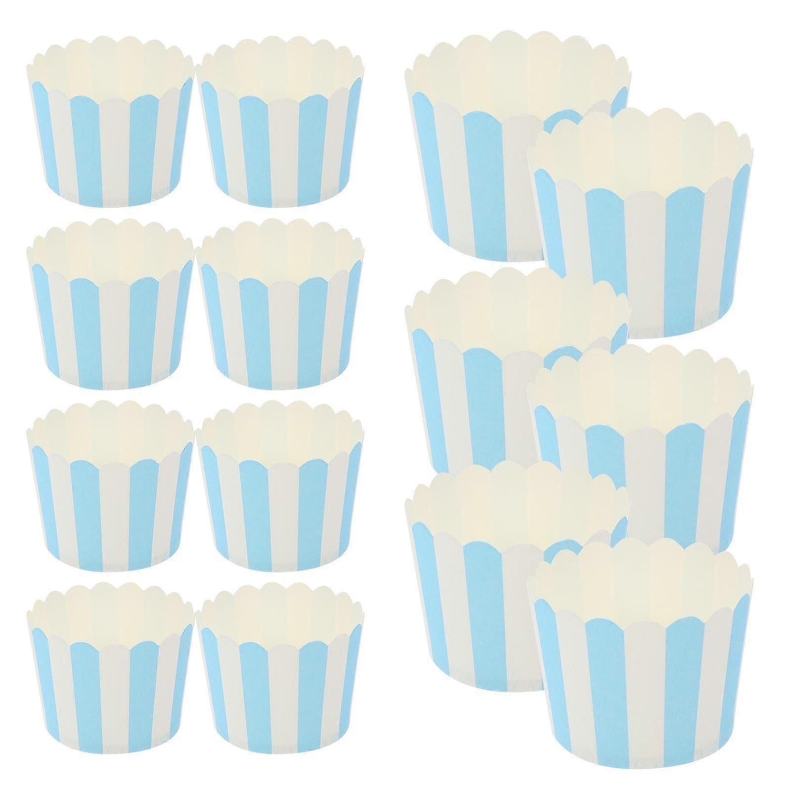 50dbs kék-fehér csíkos papírpohár cupcake csomagolók sütés csomagoló csésze hőálló cupcake csészék