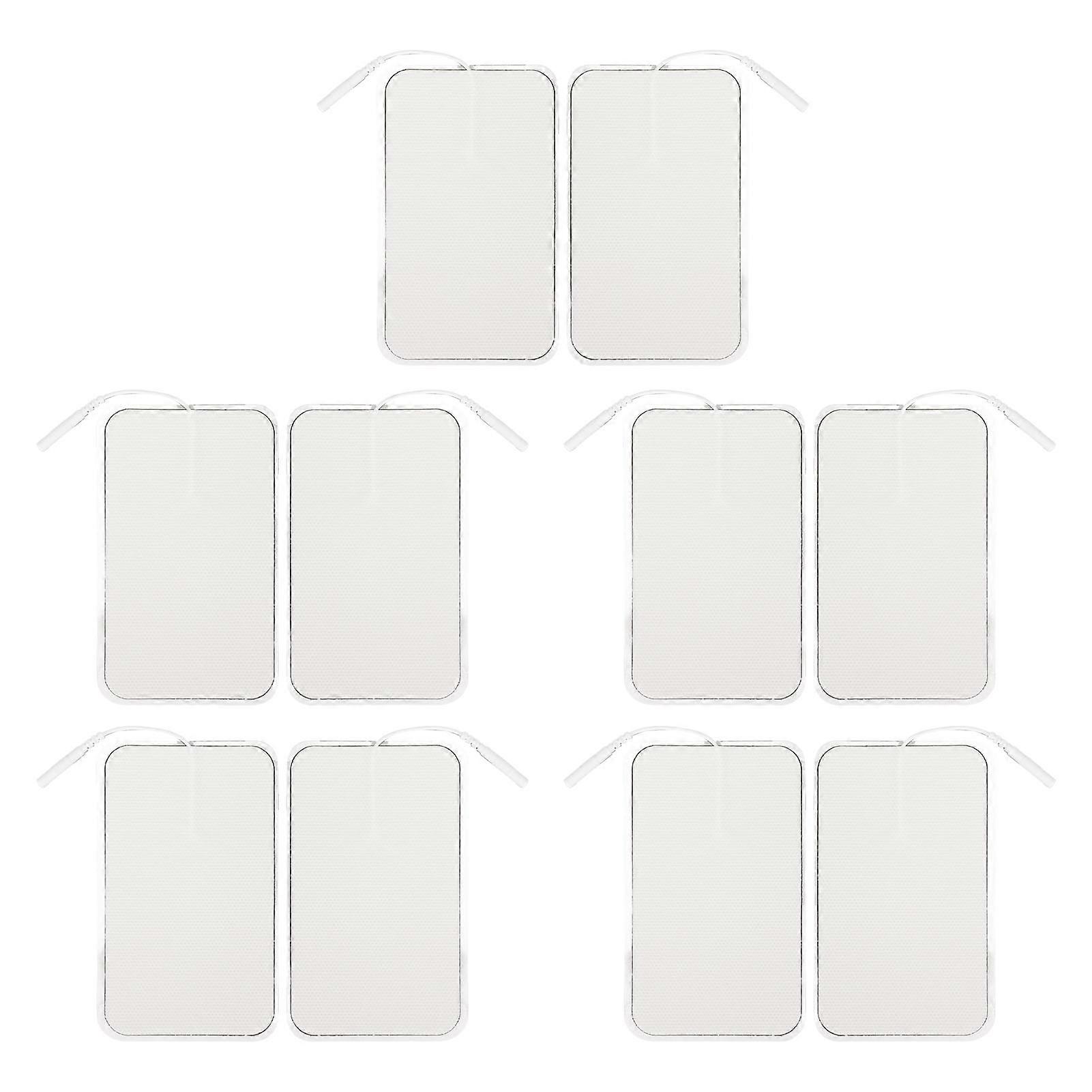 10Pcs TENS Unit Replacement Pads Rectangular Reusable Electrode Patches for Electrotherapy Muscle Stimulator