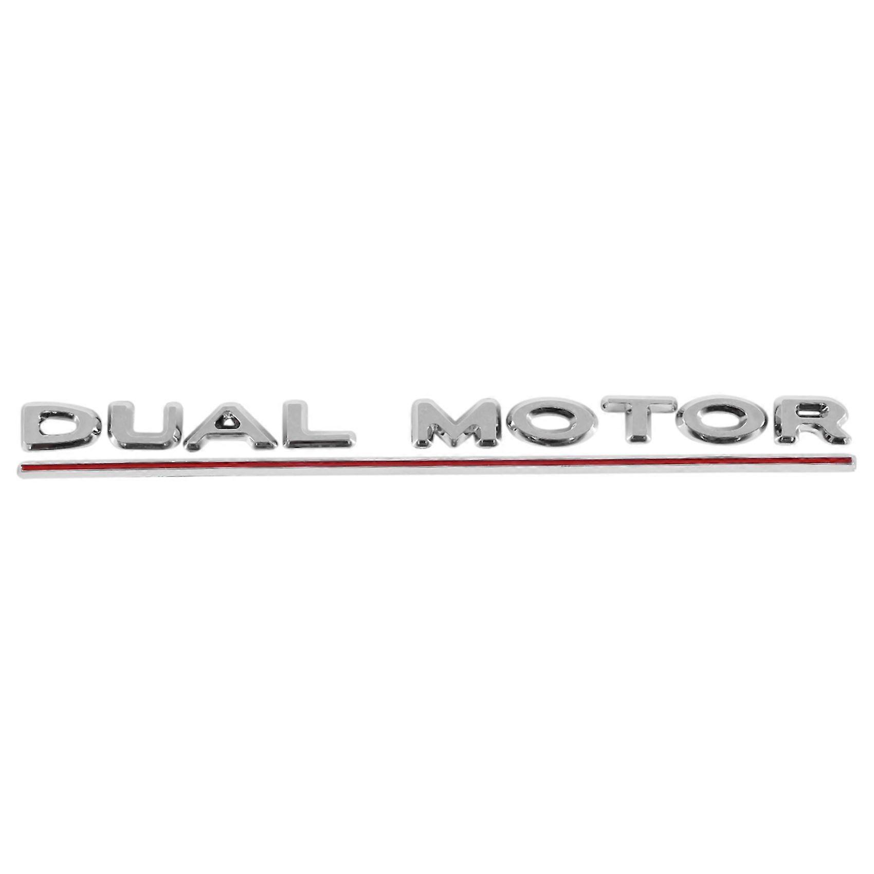 3D Dual Motor Decals Car Rear Trunk Emblem Sticker Badge Decals for Model 3 2017-2020, Decorative S