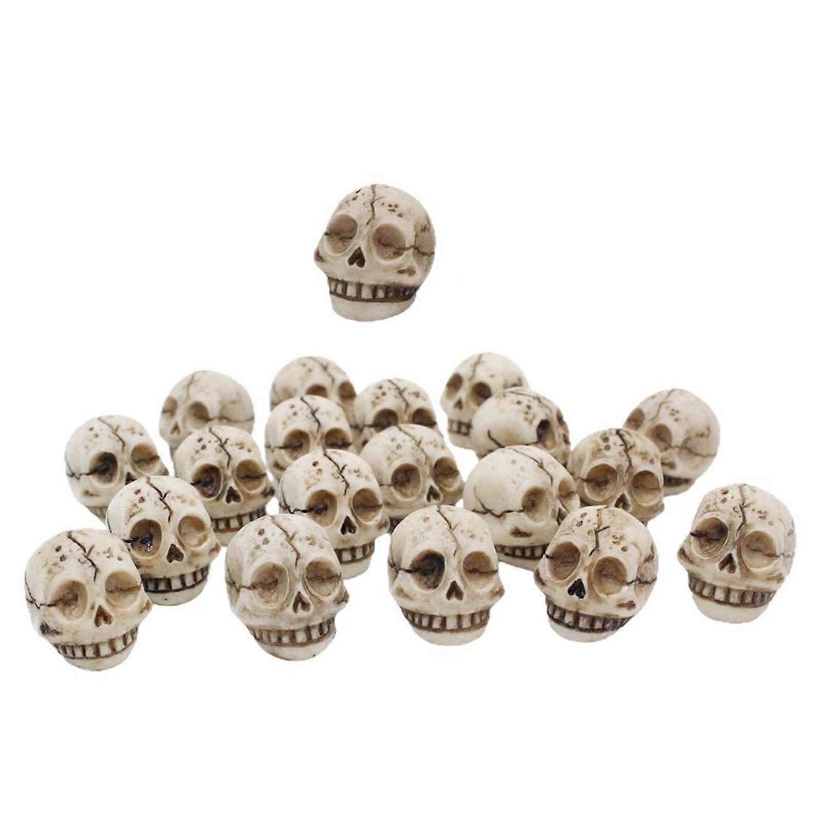 20Pcs Smiling Bone Skull Ornaments Enhanceds Halloweens Decoration with Resins Craftsmanships
