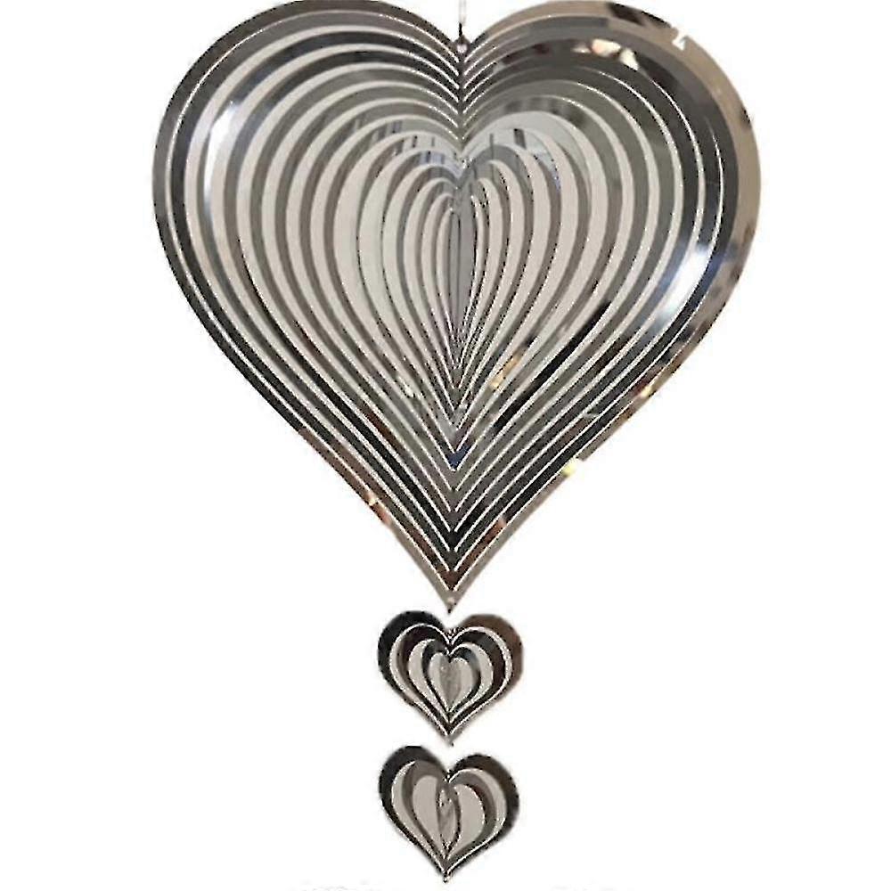 3d Rotating Wind Chimes For Room Decor Silver hwy