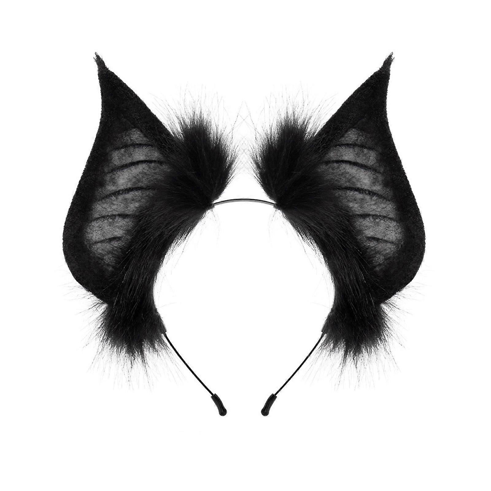 Čelenka s tmavým netopýrem, anime, cosplay, párty, netopýří čelenka, zvířecí ucho, animovaná vlasová kroužek pro hraní rolí, vícebarevná