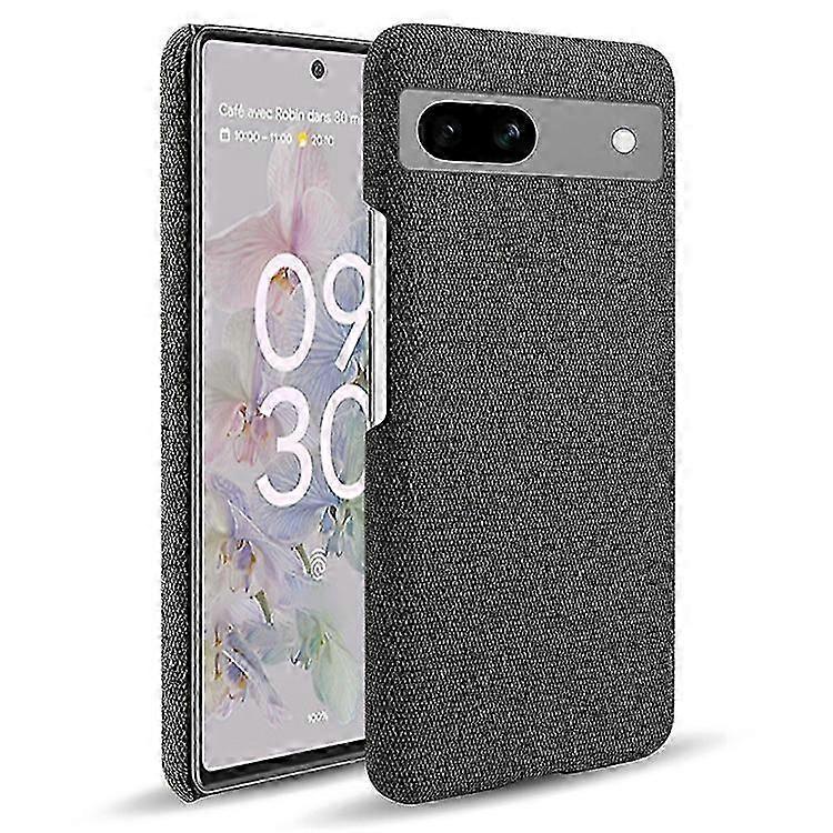 Non-slip Slim Phone Case for Google Pixel 7a - Solid Color Scratch-Resistant Hard PC and Soft Fabric Cover