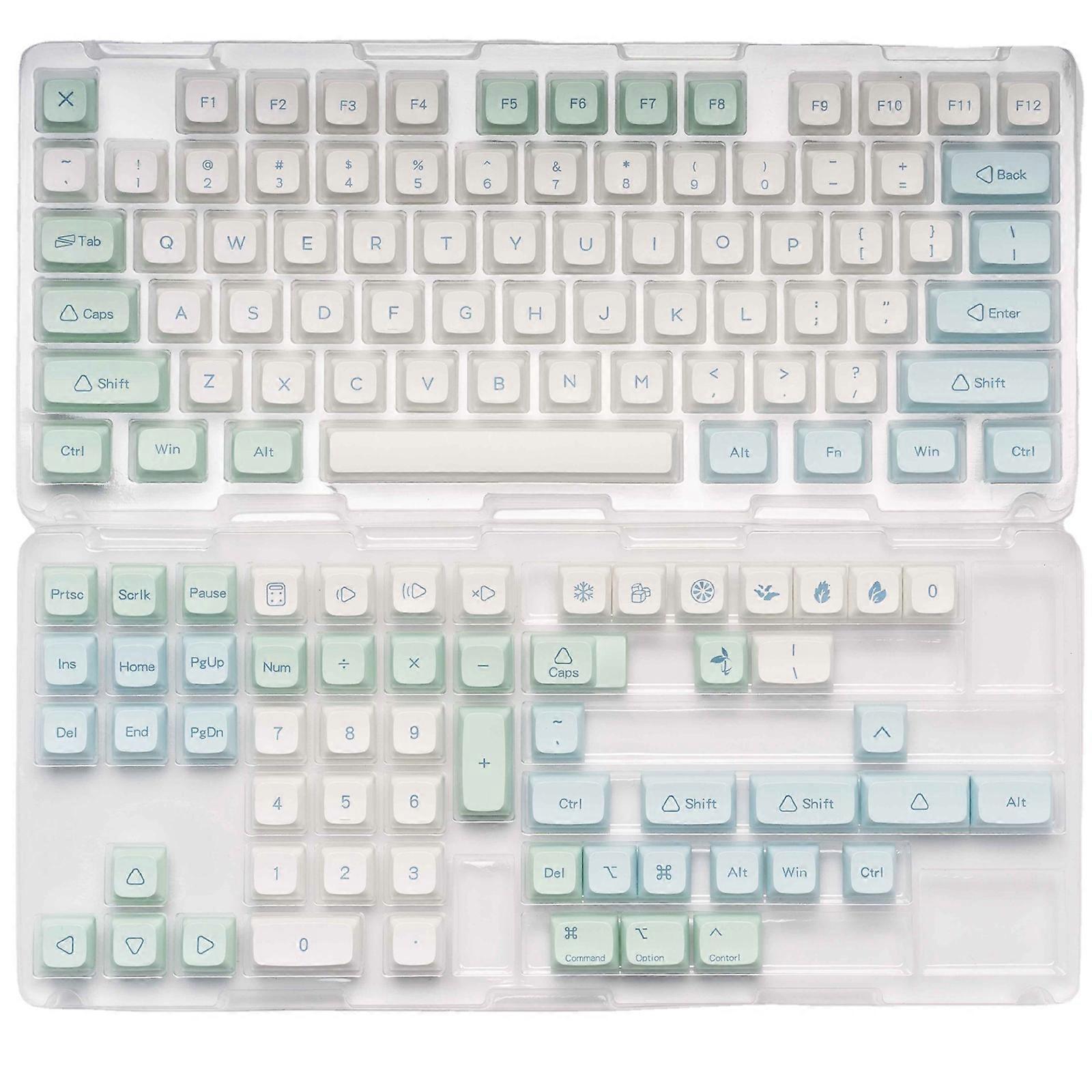 133Keys / Set XDA Profile Custom Minimalist Ice Mint Keycaps PBT Dye Sublimation Keycaps for MX Cherry DZ60 RK61 64 GK61