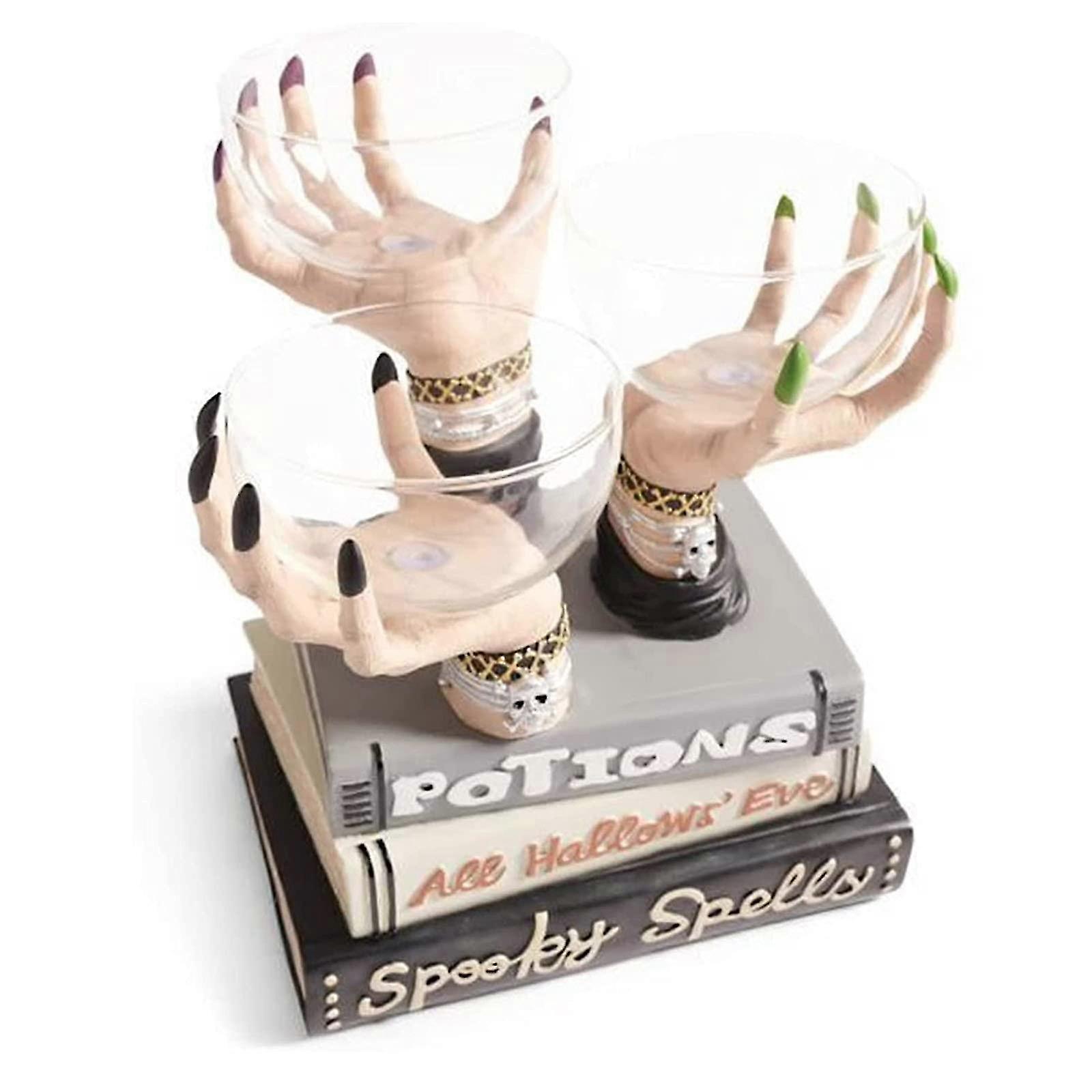 ハロウィンウィッチハンドスナックボウルスタンド、ブラックネイル、ディッシュホルダー1個