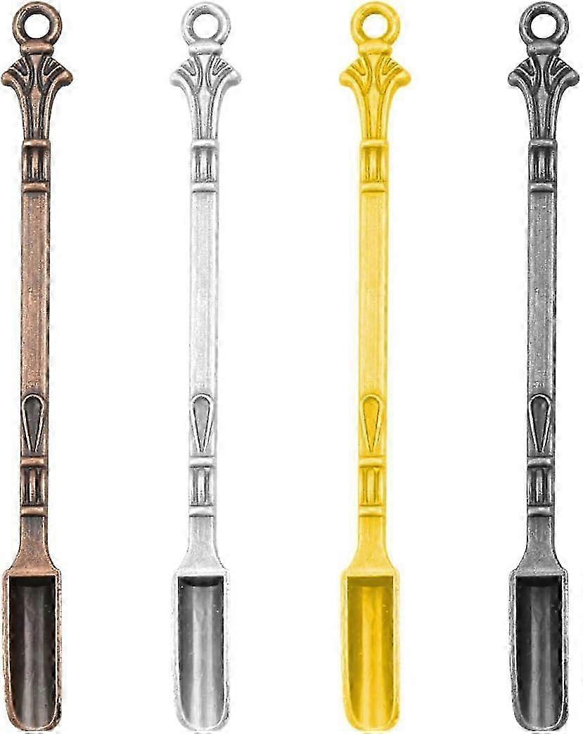 4パックメタルメディシンスプーン - 正確な投薬のための金、銀など