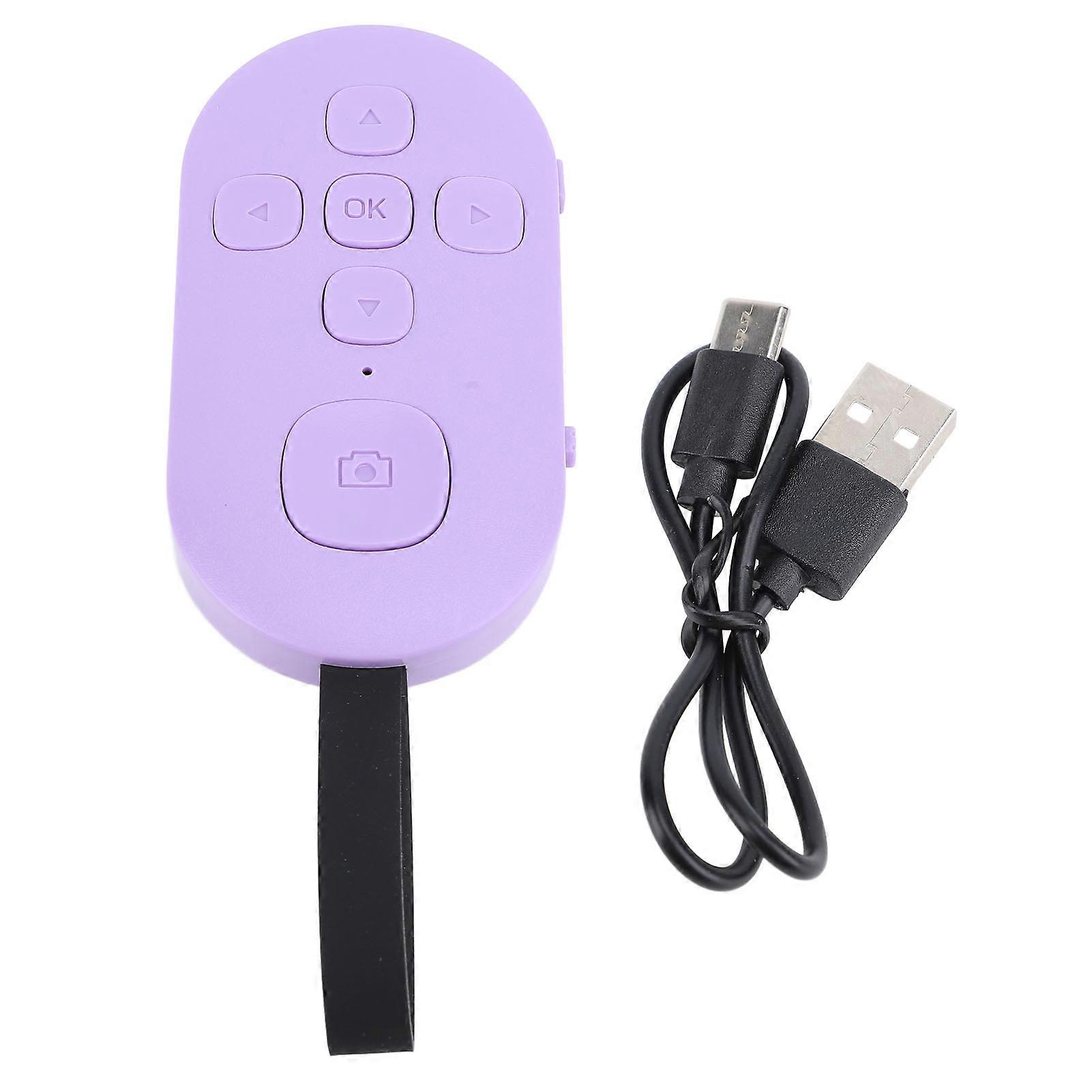 BT Scroll Remote Control for Cell Phone Tablet Camera Shutter Release Photo Video Accessories Purple