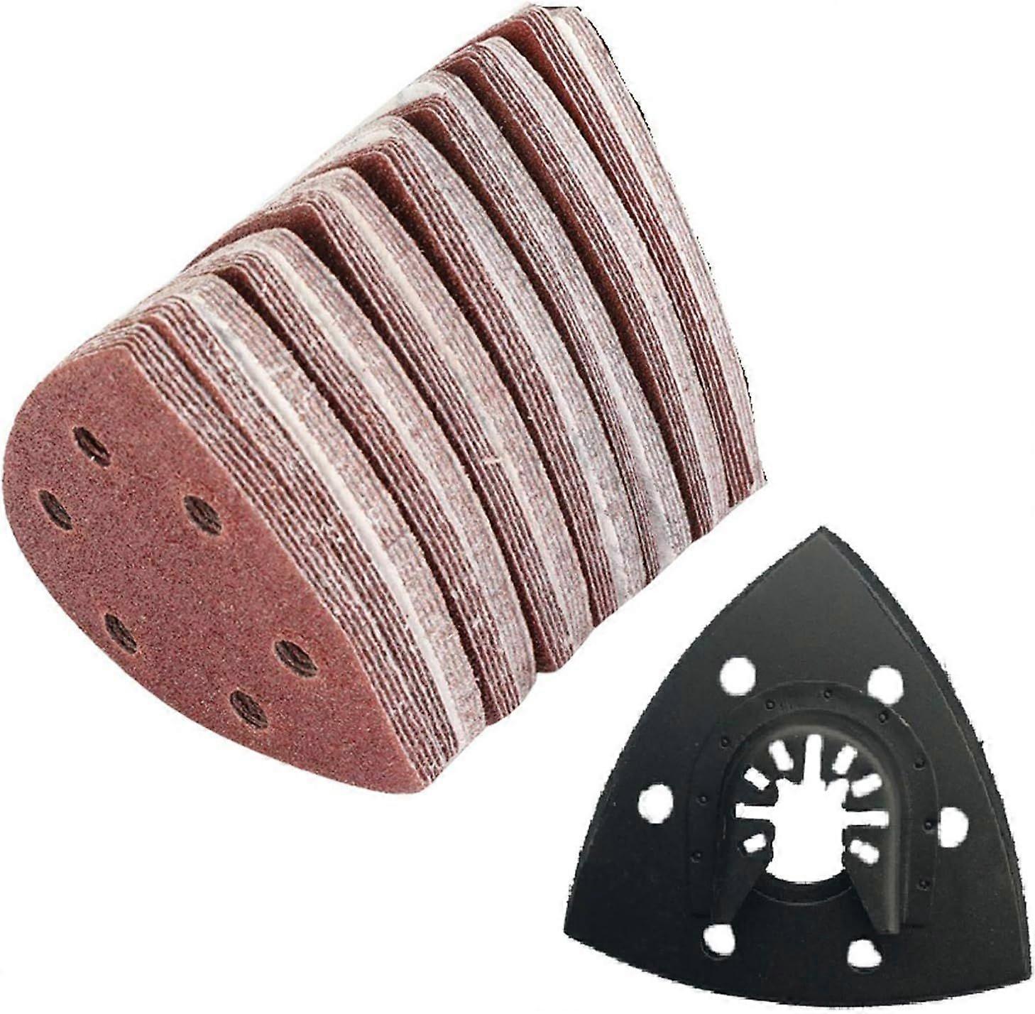Sanding Discs Sheet,Triangle Oscillating Multi Tool Multi Tool Sanding Pads Triangular Multitool Sandpaper (size:51 sets)