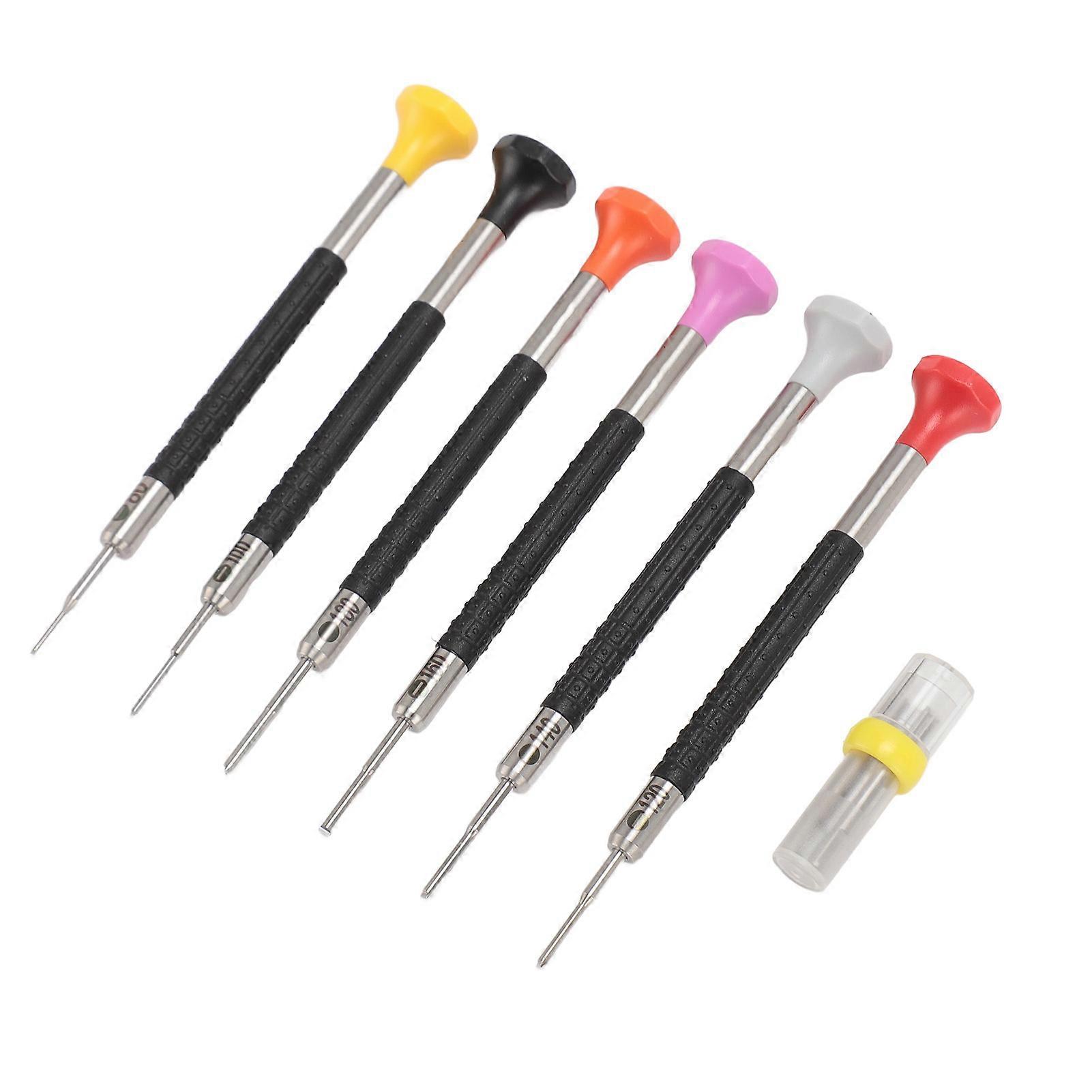 6pcs Precision Screwdriver Set with 6 Extra Heads Metal Tool Kit