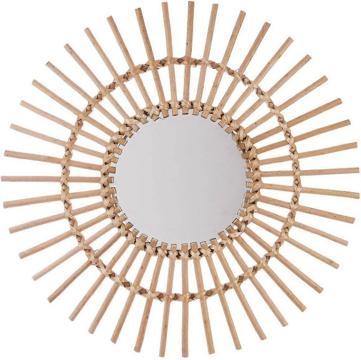 Beige Ratchet Hanging Night Mirror Diameter 28 cm