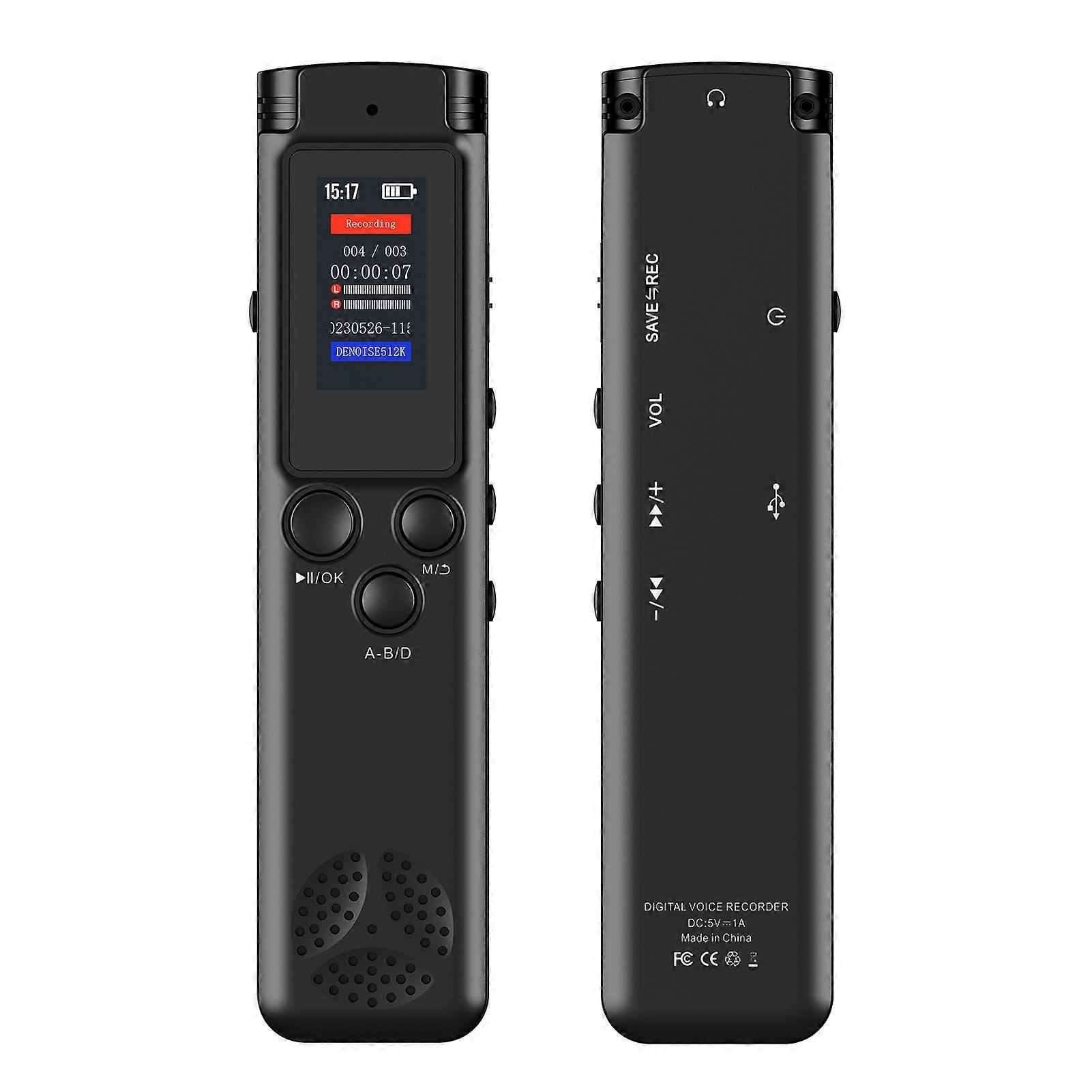 16GB Digital Voice Recorder Voice Activated Audio Recording Noise Reduction with Playback MP3 Music Player 72hrs Recording Files Device Support Passw
