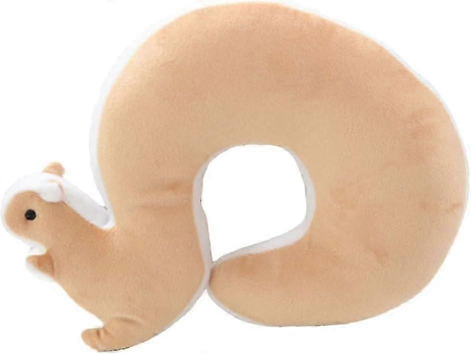 Adorable Soft Squirrel Plush U-Shape Travel Pillow for Airplane Neck Support and Comfort Cushion while Traveling (Light Brown)
