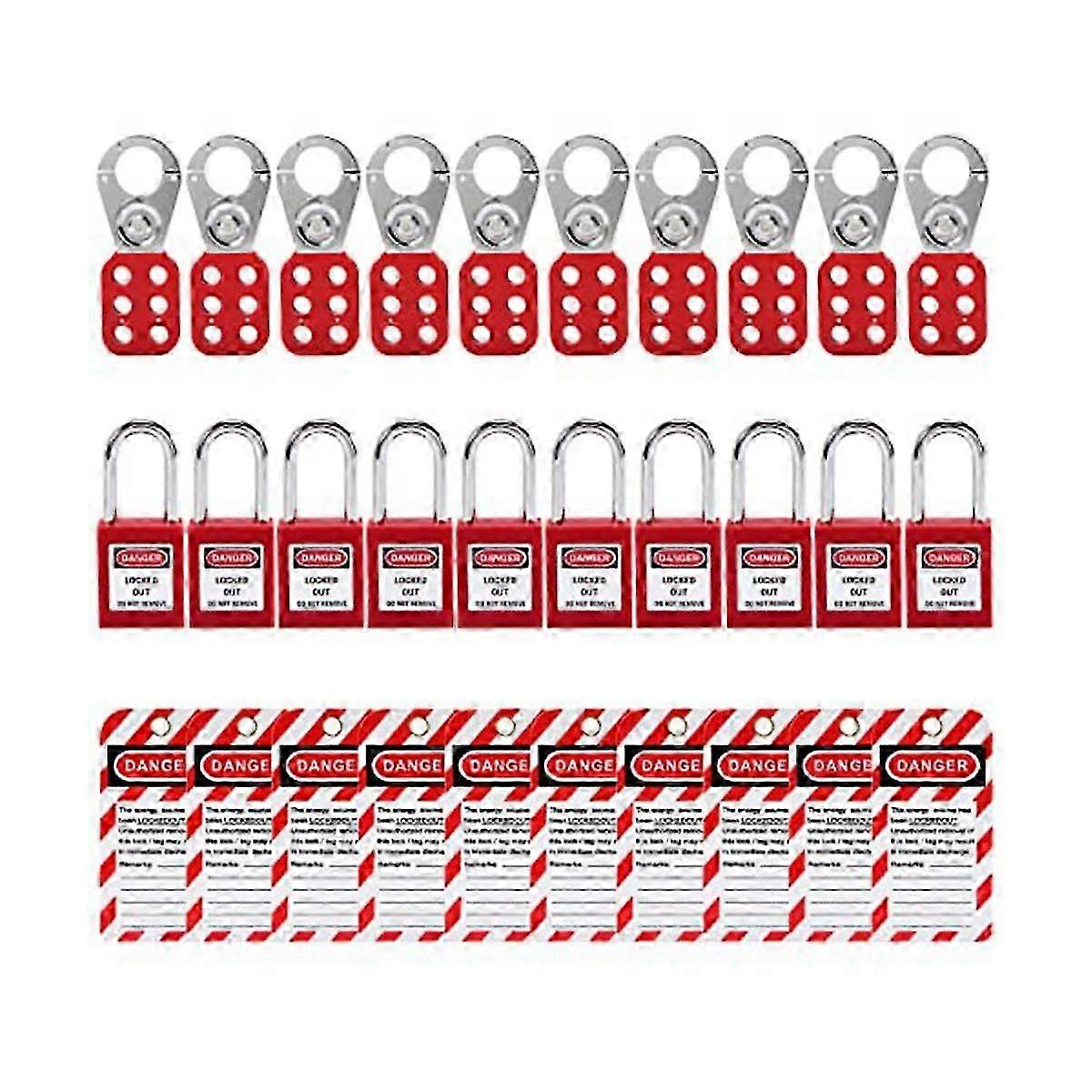Ckout Tagout Locks Kit, Lock Out Tag Out SafetyPadlocks Set, Lockout Hasps for Electrical Lock Out