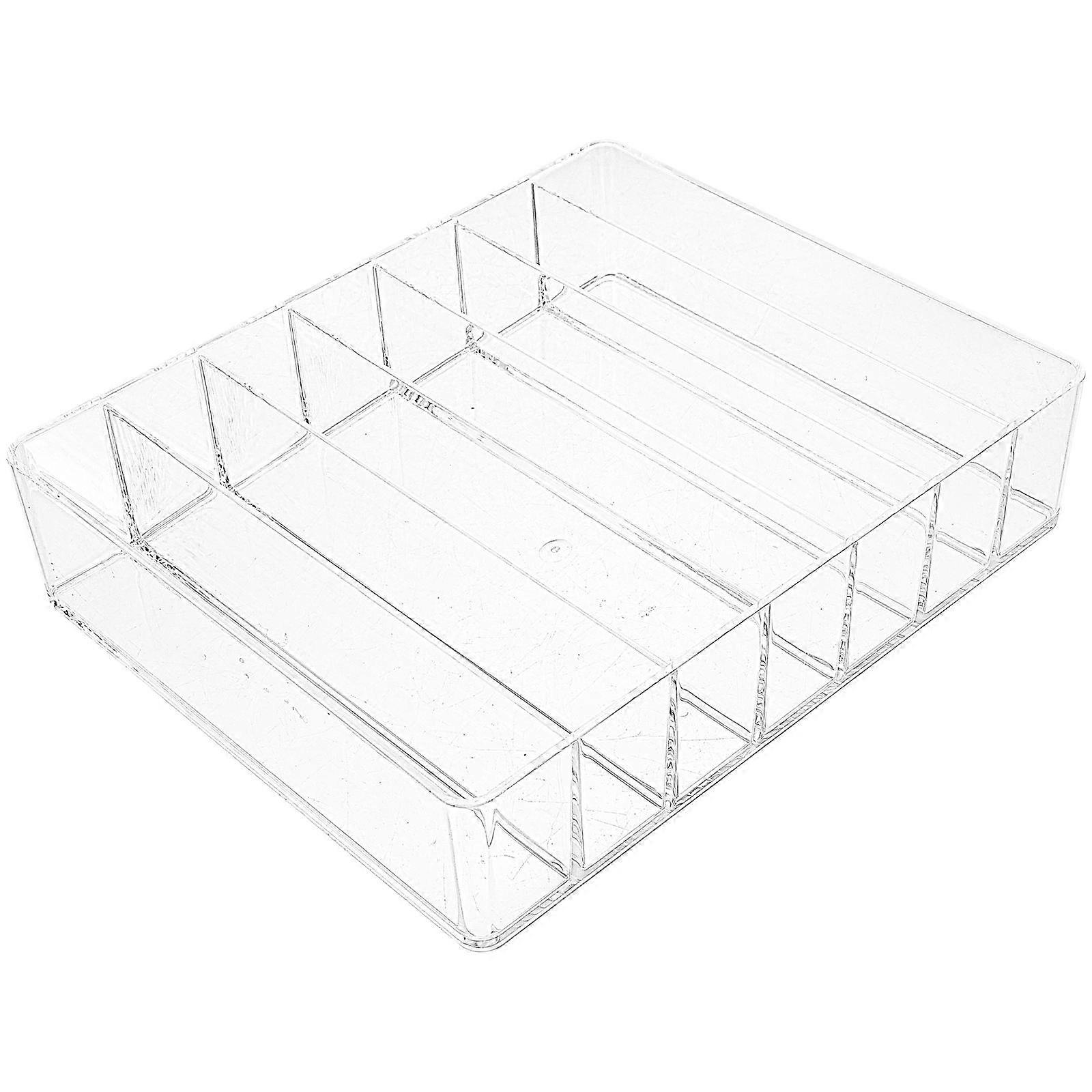 Transparent Acrylic Eyeshadow Organizer with Compartment Design for Easy Storage of Lipstick, Eyeshadow, and Brushes – Ideal for Home and Travel