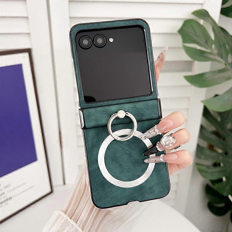 Solid Color Leather Magnetic Folding Case For Motorola Razr 60 50 Ultra 40 Ultra Wireless Charge Shockproof Slim Hard PC Ring Holder 3pcs Phone Cover