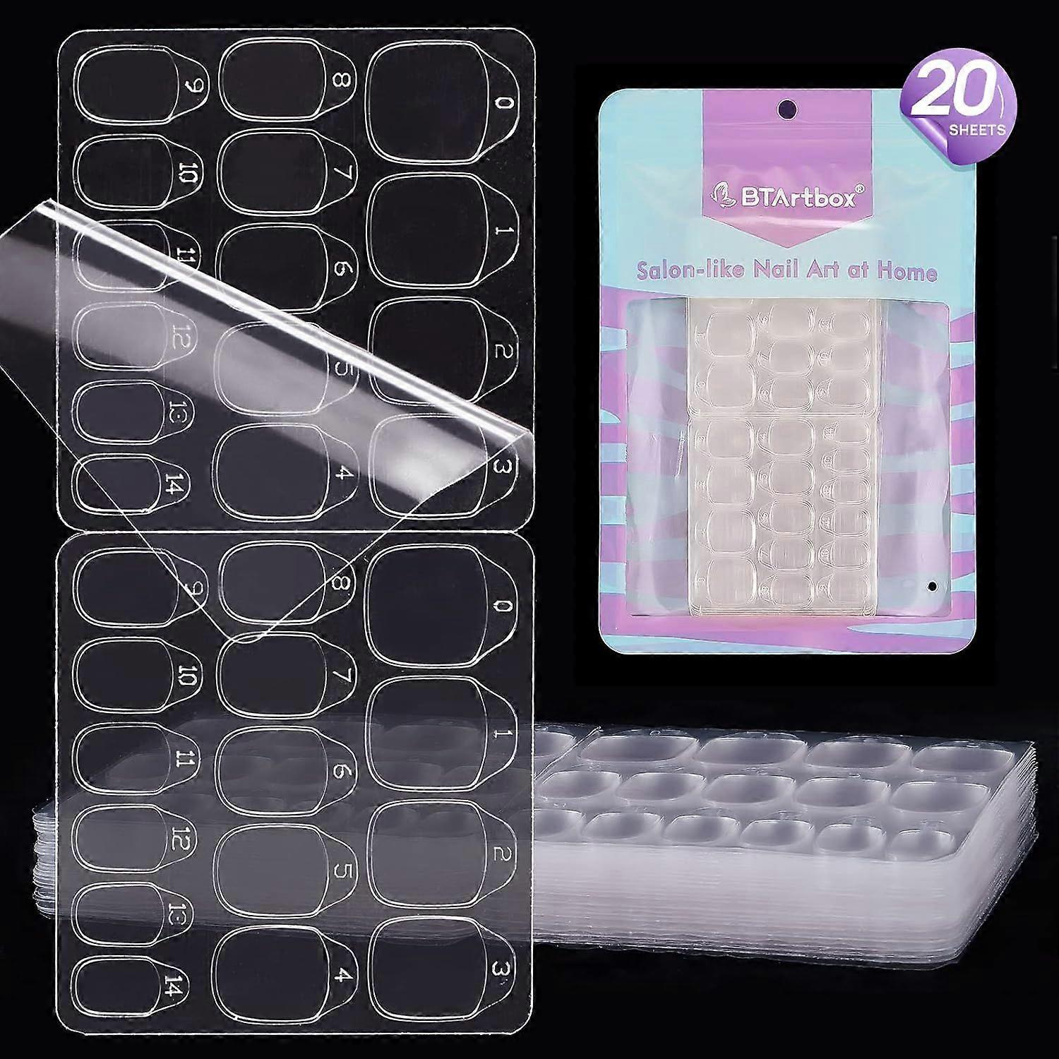 2025 Latest Model Nail Adhesive Tabs for Press On Nails - 20 Sheets 15 Sizes