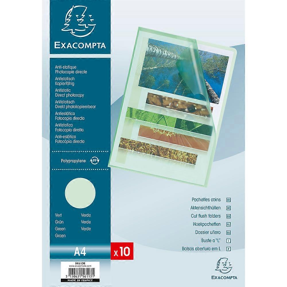 Exacompta 56113E 10x DOSSIER UÑERO 10 PP VERDE