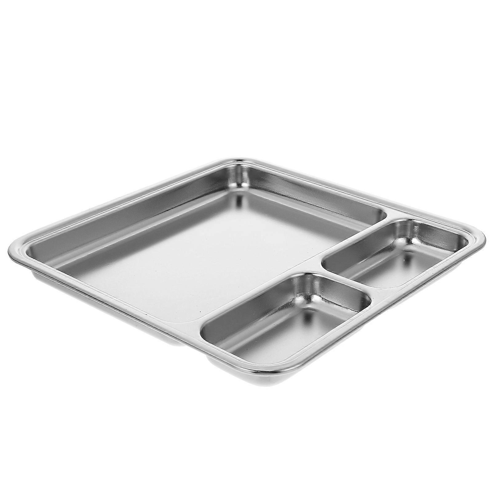 Steel Serving Plate, With Compartments for Different Foods, Maintains Freshness