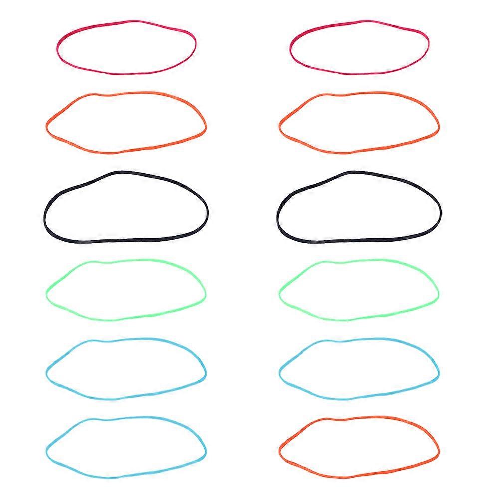 Unisex Fitness Headband Sweat Prevention Headbands Unisex Assorted Color 18.5x0.5cm Soft Headbands 12Pcs