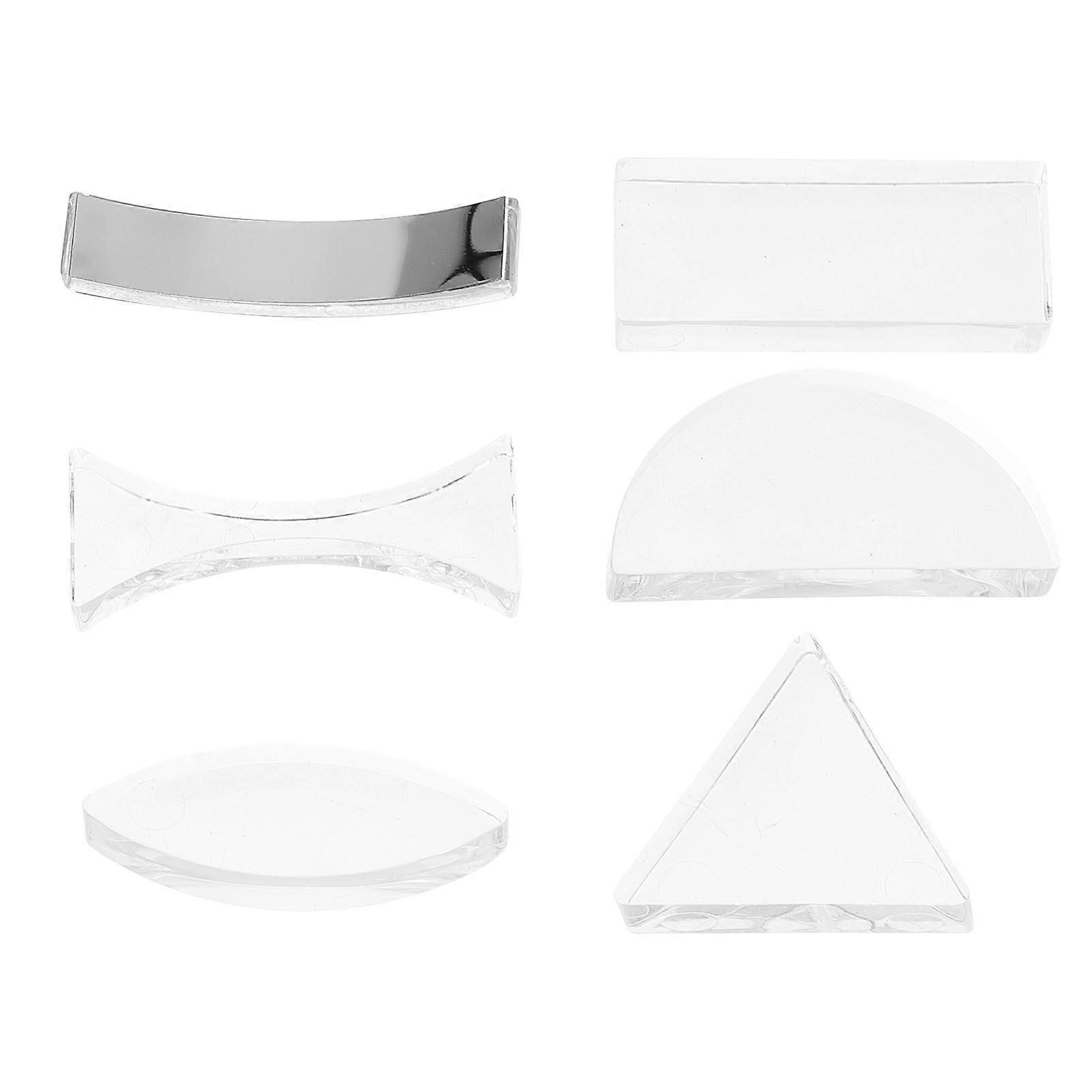 1 Set 6Pcs Optical Lens Kit Physics Teaching Optical Equipment (Transparent)