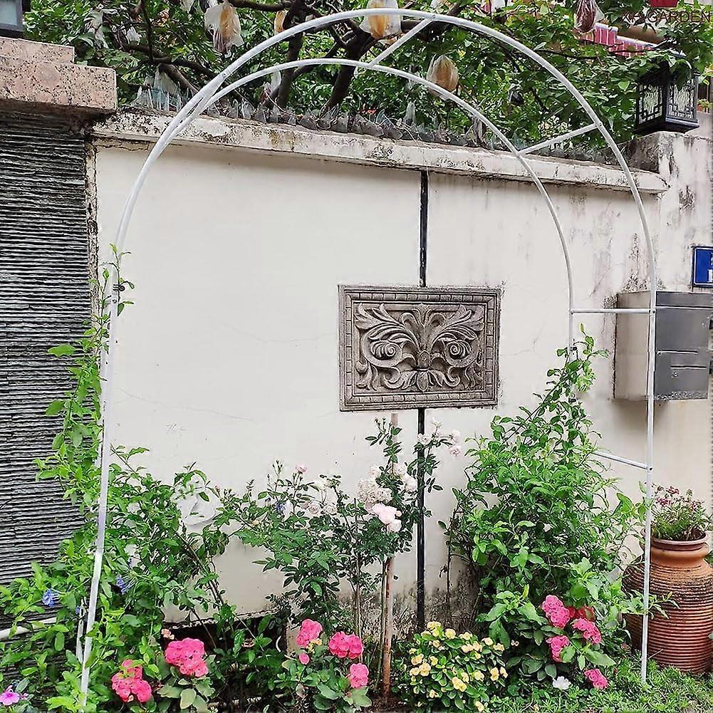 1,2 M 1,4 M 1,8 M garden arch made of black metal, highperformance rose arch, for climbing plants, W3.5MH2.2M White