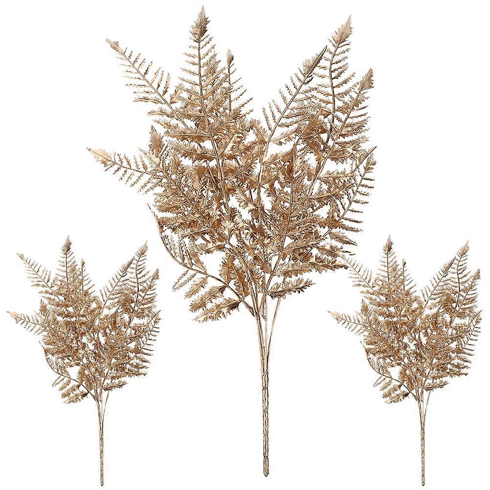 3個の装飾的な人工葉明るくリアルなクリスマスステム、ツリー、リース、ガーランド、DIYホリデーデコレーション