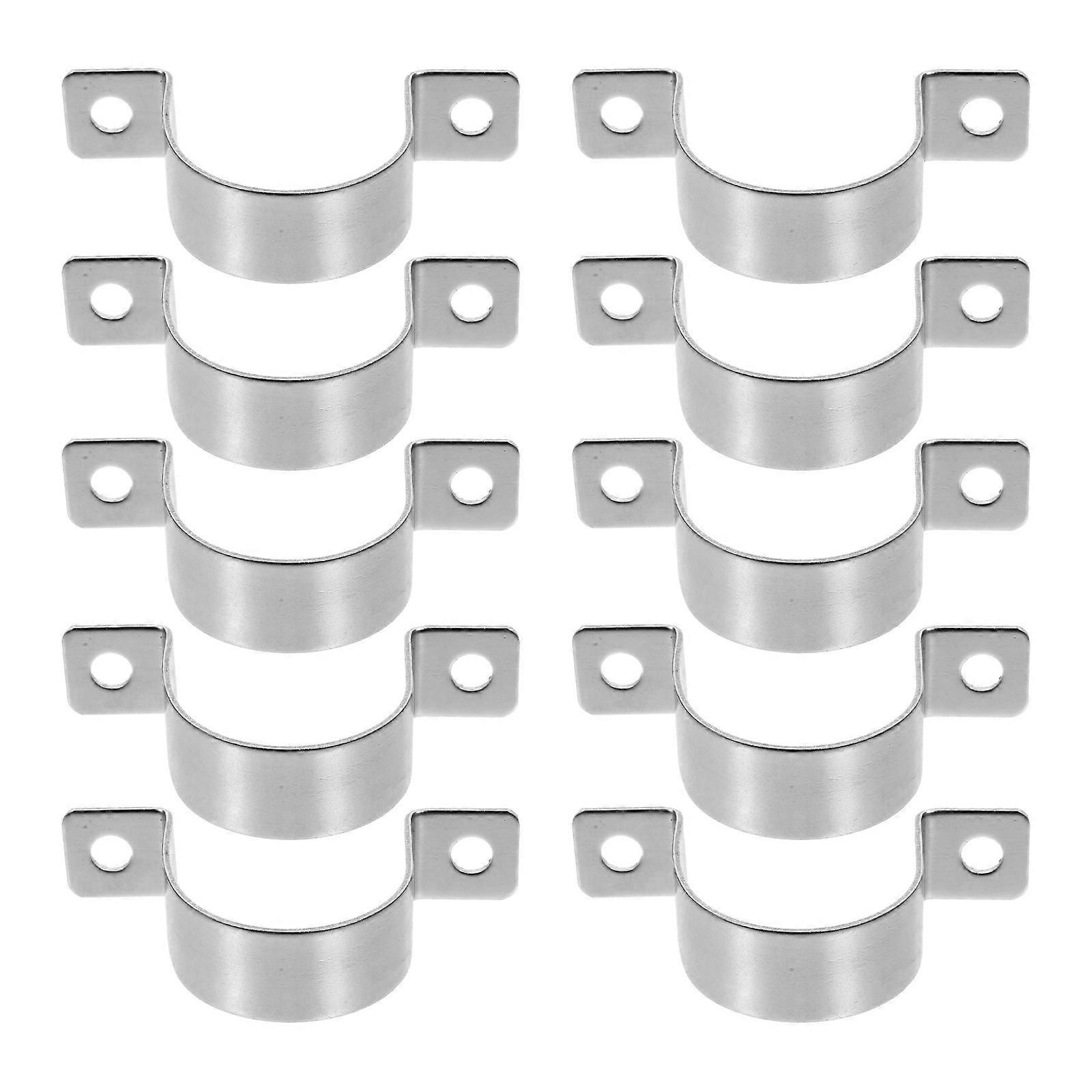 Cable Clips U Clamp Wire Strap Clip 32mm Cord U Clamp For Electrical Wires And Cables Indoor Use Silver 20Pcs