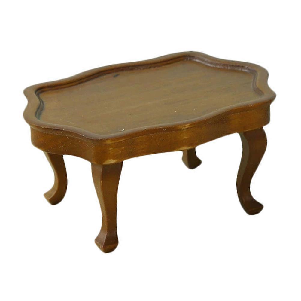 Miniatures Dollhouse Accessories Mini Coffee Table Stylish Design for Dollhouse -saving Round Shape 3.7X2.6X1.7in 1Pack