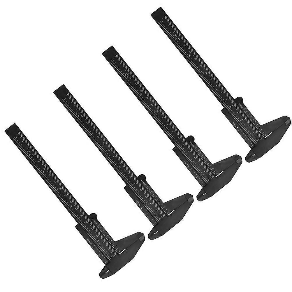 Metric Pocket Caliper Portable Sliding Gauge For Measurement Tasks 21x7cm Black 4Pcs