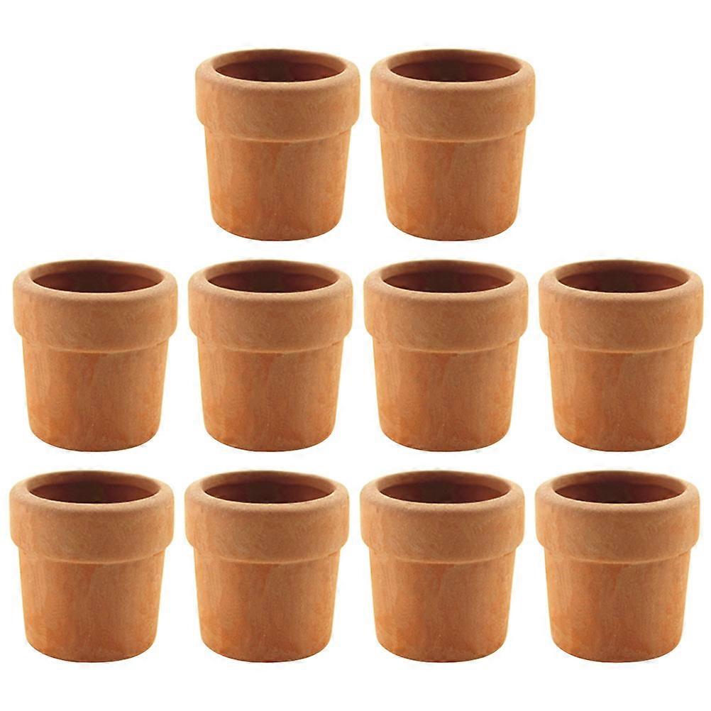 Miniature Flower Pots Simple Design Mini House Adornment Ceramic 3X3CM Micro Landscaping Decor 10Pcs