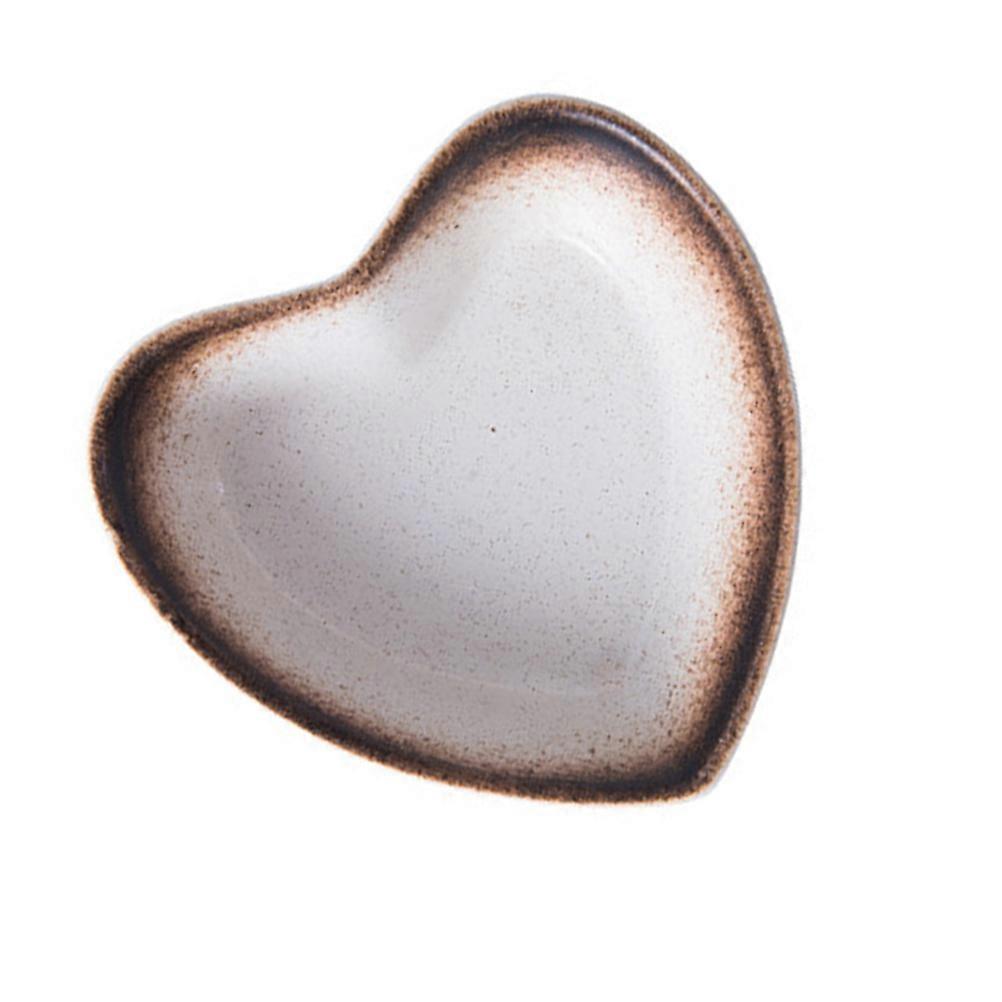 Heart Shape Bowl Ceramic Fruit Breakfast Container Home Use Mocha Color 6 Inch 1Pack