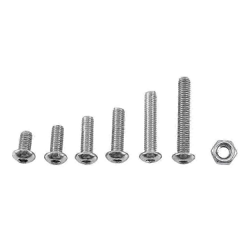 M3 A2 Stainless Steel Hex Socket Screws Bolt and Hex Nuts Assortment(Button head)