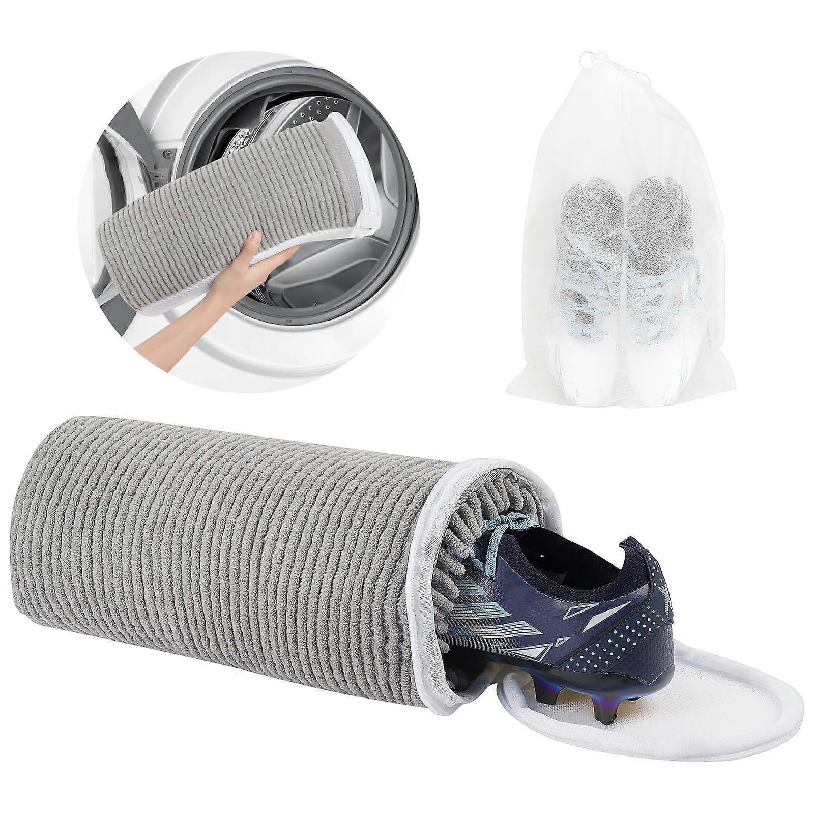 Shoe Bag Washing Machine - 360° Cleaning Reusable Mesh Shoe Wash Bag for Laundry - Dark Grey, 1 Piece, Compatible with All Shoes