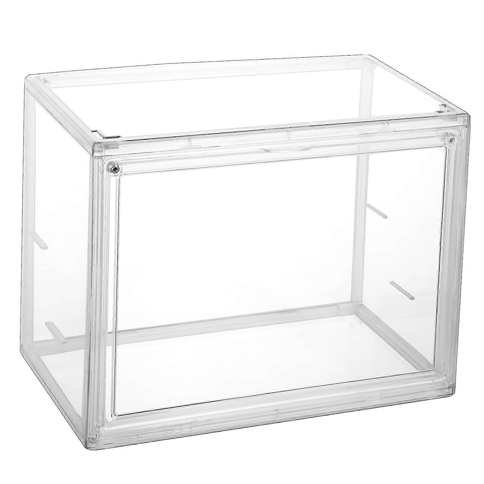 Transparent Stackable Plastic Storage Boxes for Handbag Organization - Dustproof Display Case with Magnetic Closure, 36 x 22 x 27 cm