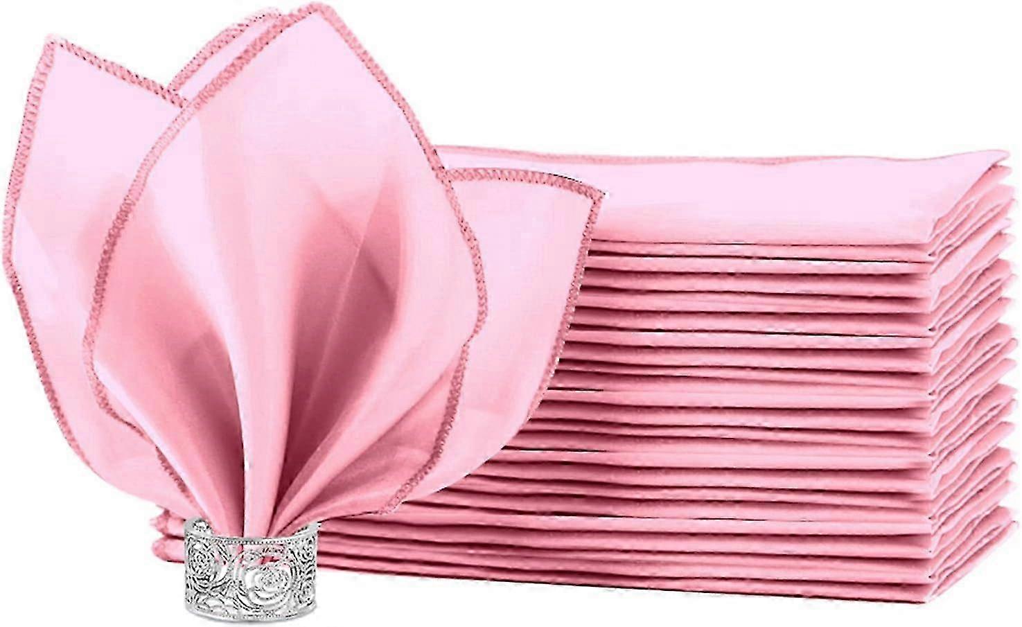 Washable Satin Cloth Napkins Set of 12 Packs, Size 20 x 20 Inches, Suitable for Various Occasions