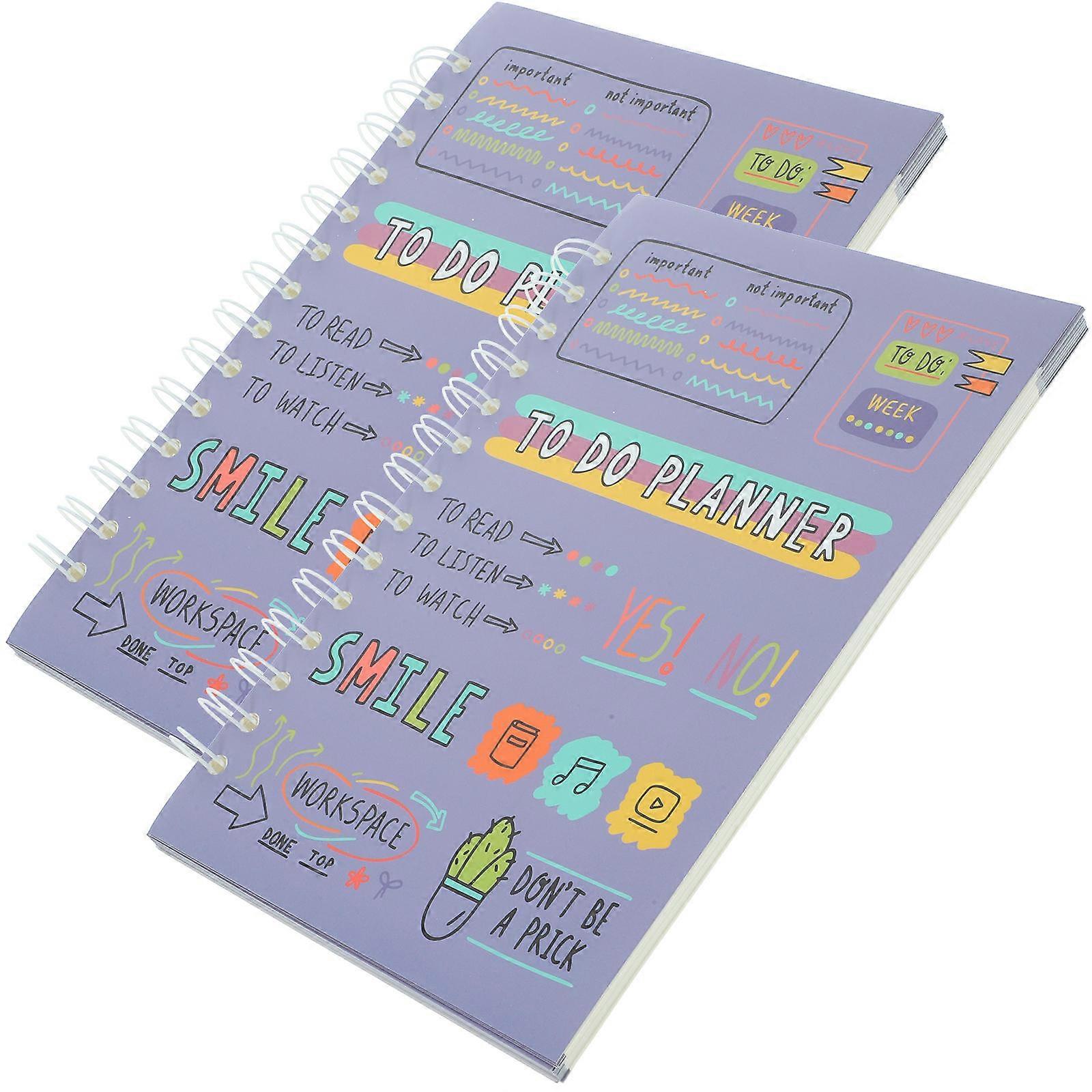 To Do Planner Notebook Rectangular Travel Work A5 2Pack