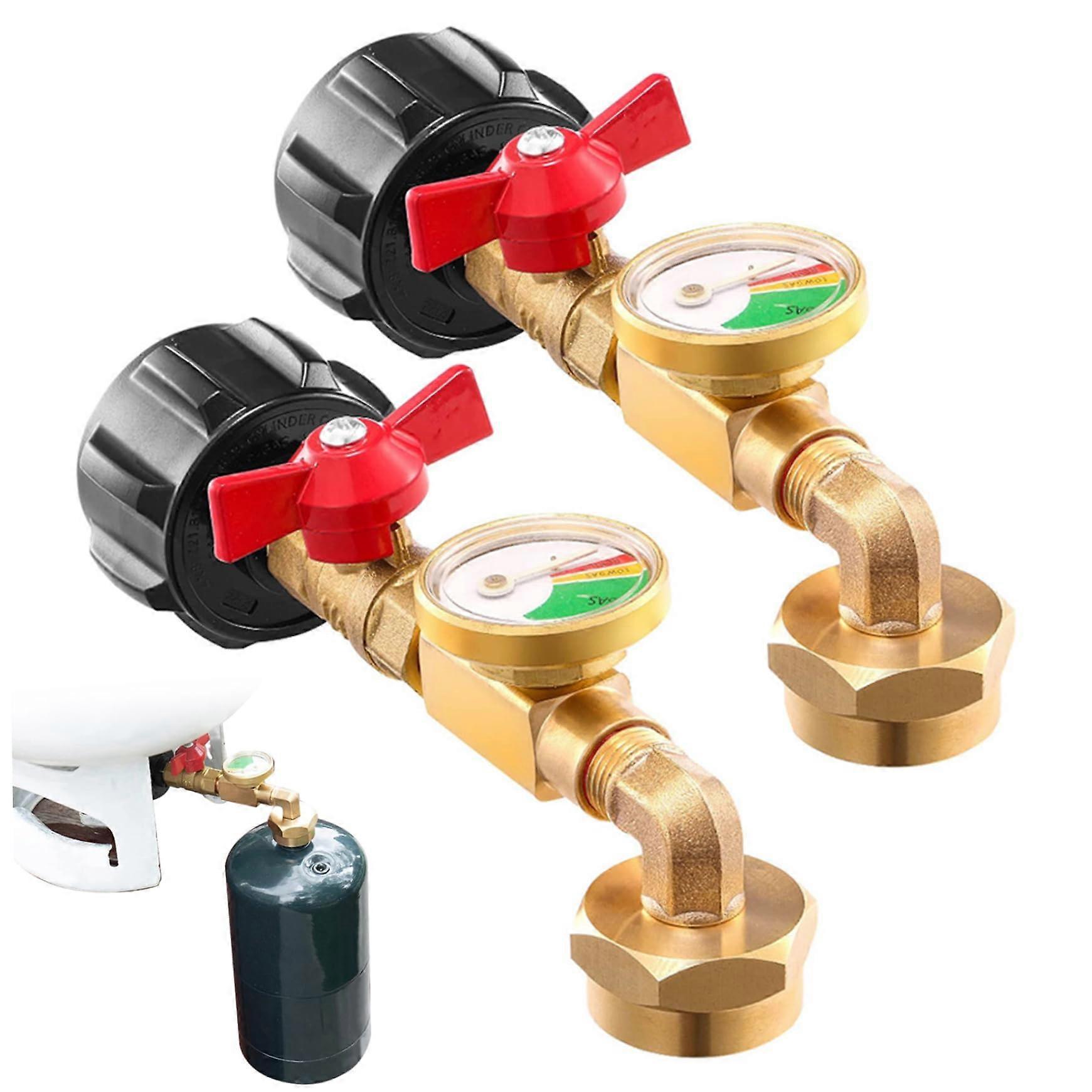 Propane Refill Adapter with Pressure Gauge for 1 Pound Tank