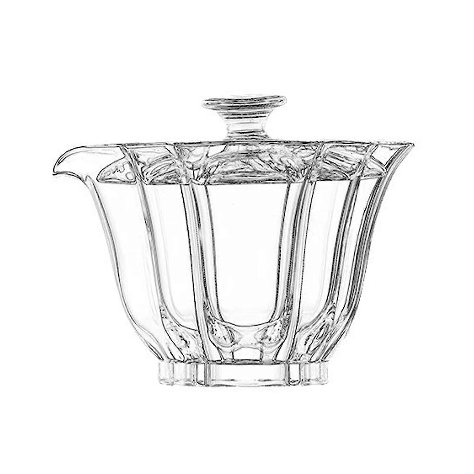 Gaiwan Glass Tea Brewing Tool For Home Use Transparent Glass Texture Leaf-Unfolding Observation