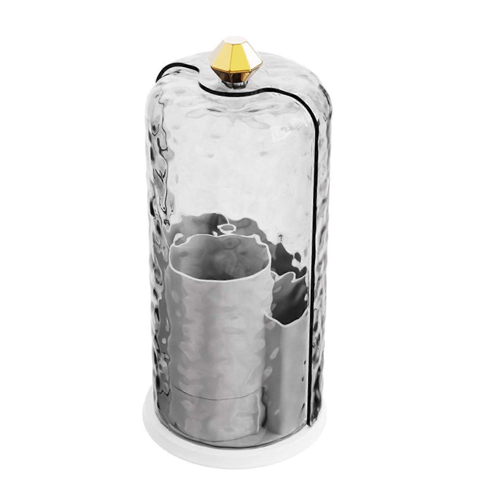 Make Up Brush Holder Rotating Cosmetic Brush Organizer Case Light Gray