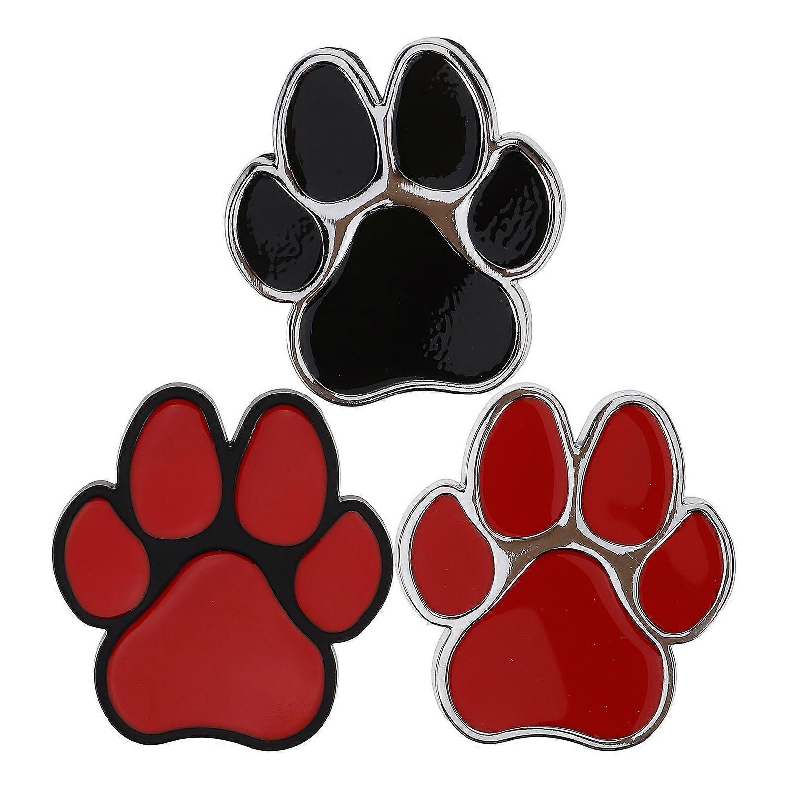 Cute Animal Footprint Sticker Protective Dog Paw Print Waterproof For Car Exterior Window Bumper 3pcs