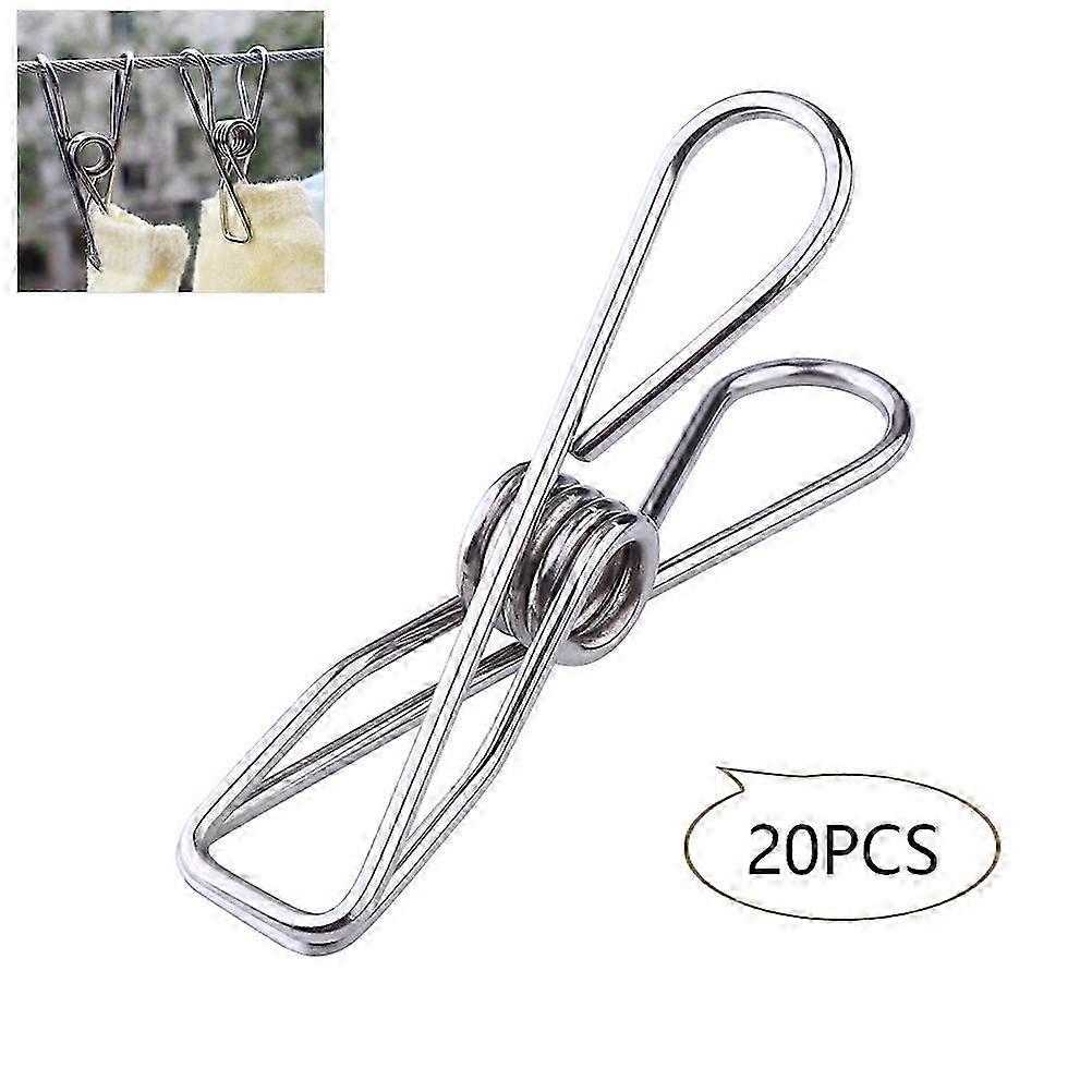 20PCS Windproof Metal Clothespins for Paper Snack Bag