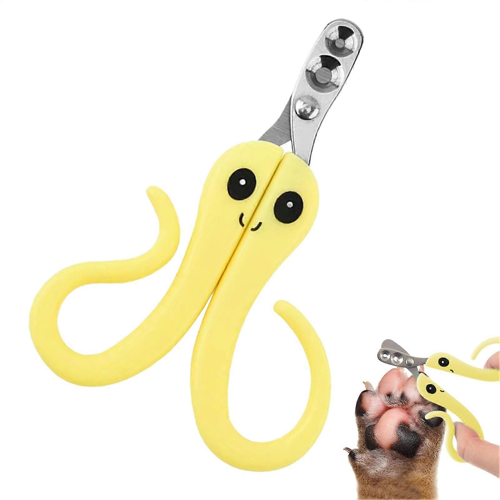 Cat Nail Clipper, Cat Claw Trimmer for Kittens, Puppies, Dogs, Rabbits (Yellow)