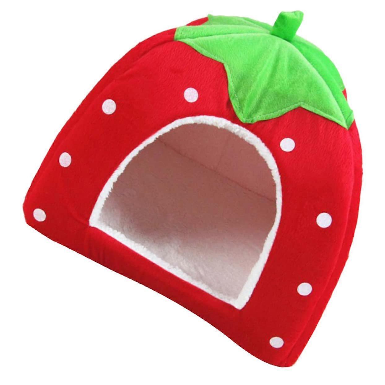 Rabbit Cotton Nest Small Animals Sleeping Place Winter House Red Fur Fabric Compatible With Rabbits Guinea Pigs Hamsters